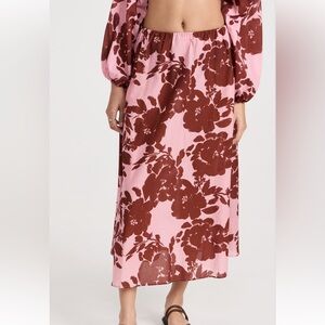 Tanya Taylor Women’s Sienna Midi Skirt Size XL NWT Cotton Voile Floral Pull On